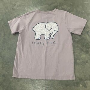 Ivory Ella Short Sleeve Tee in Lavender with Elephant Design